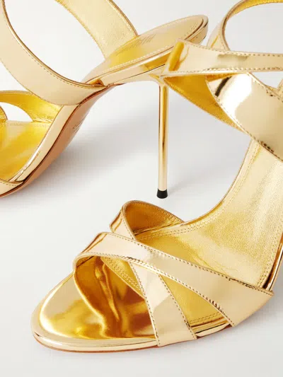 Paris Texas Solid Color Leather Sandals In Gold