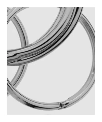 Jil Sander Engraved-logo Twisted-effect Keyring In Metallic