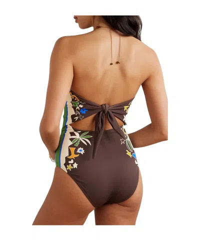 Alemais Maroc Printed Swimsuit In Brown