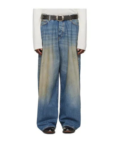 424 Big Daddy Wide-leg Distressed Jeans In Blue