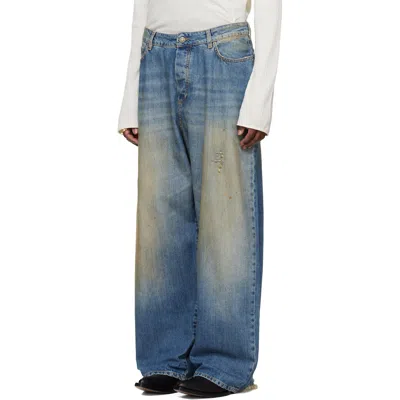 424 Big Daddy Wide-leg Distressed Jeans In Blue