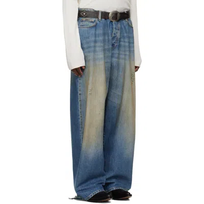 424 Big Daddy Wide-leg Distressed Jeans In Blue