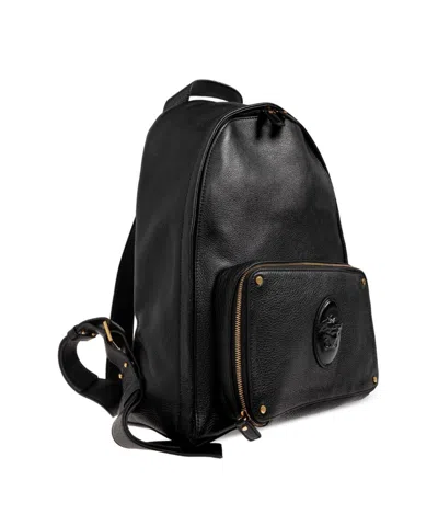 Versace Lou Leather Backpack In Black