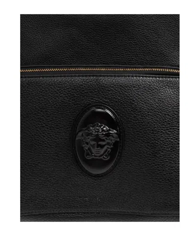 Versace Lou Leather Backpack In Black