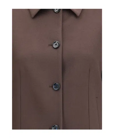 Lardini Button-fastening Collared Jacket In Brown