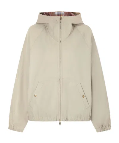 Aimé Leon Dore Hooded Reversible Checked Shell Jacket In Neutral