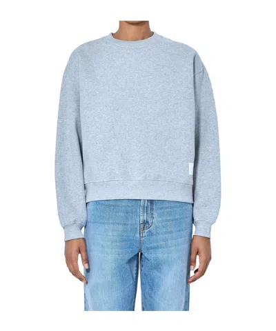 Rohe Crew Neck Ribbed-trim Sweatshirt In Gray