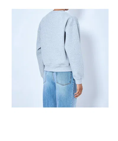 Rohe Crew Neck Ribbed-trim Sweatshirt In Gray