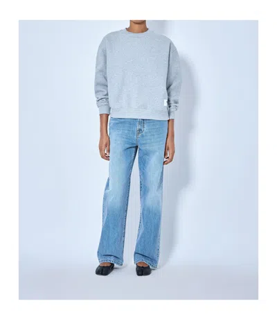 Rohe Crew Neck Ribbed-trim Sweatshirt In Gray