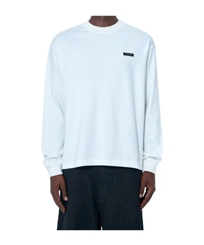 Prada Long-sleeved Cotton T-shirt In White