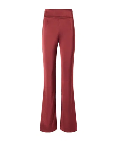 Galvan Satin Flared Pants In Red