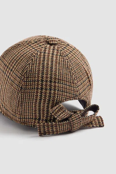 Patou Check-pattern Knot Baseball Cap In Brown