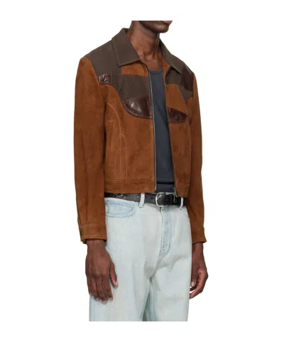 Andersson Bell Harvey Patchwork Suede Jacket In Brown