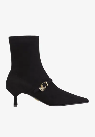 Prada Pointed Toe Kitten Heel Ankle Strap Pump In Multi