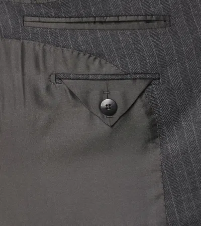 Tom Ford Herringbone Wool Blazer In Transparent