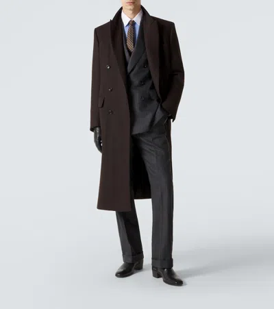 Tom Ford Herringbone Wool Blazer In Transparent