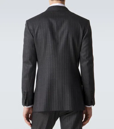 Tom Ford Herringbone Wool Blazer In Transparent