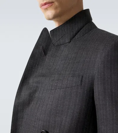 Tom Ford Herringbone Wool Blazer In Transparent