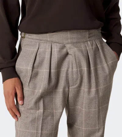 Rubinacci Checked Virgin Wool Straight Pants In Multi