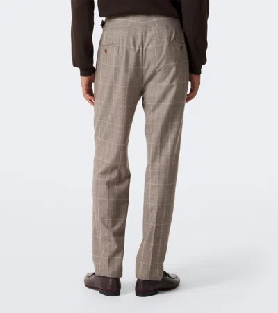 Rubinacci Checked Virgin Wool Straight Pants In Multi