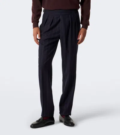 Rubinacci Striped Virgin Wool Straight Pants In Multi