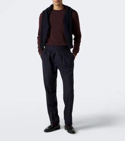 Rubinacci Striped Virgin Wool Straight Pants In Multi