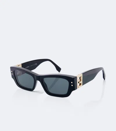 Fendi Ffold Rectangular Sunglasses In Black