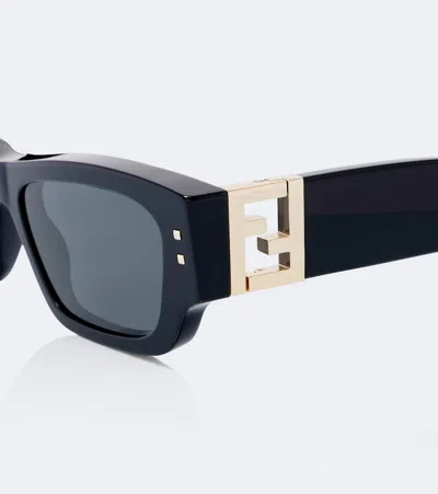 Fendi Ffold Rectangular Sunglasses In Black