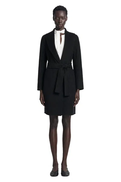 Max Mara Double Face Wool Coat In Black
