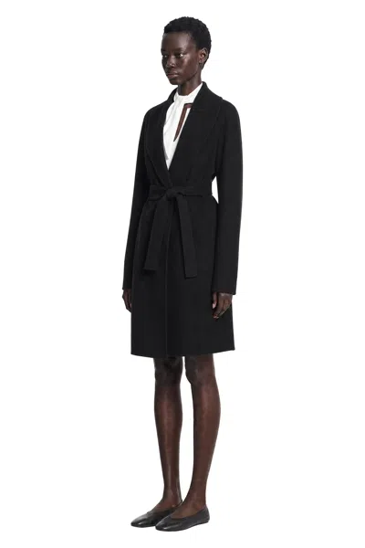 Max Mara Double Face Wool Coat In Black