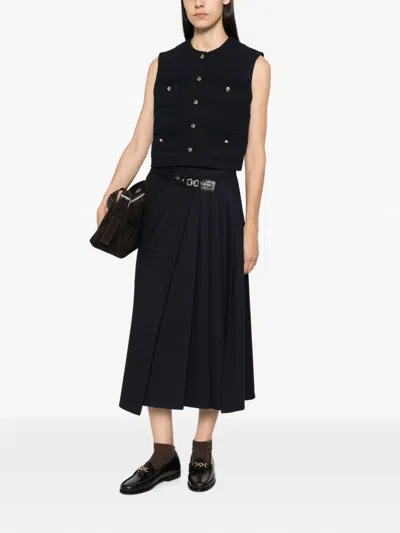 Maje Buttoned Sleeveless Vest In Blue