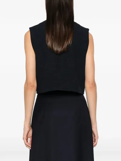 Maje Buttoned Sleeveless Vest In Blue