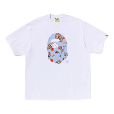 A Bathing Ape Vacation Pattern Ape Head T-shirt In White