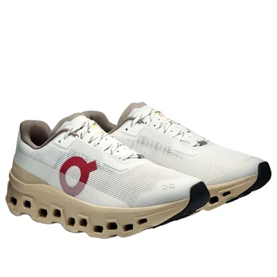 On Mens Ivory Sand Cloudmster Void Mesh Trainers In White