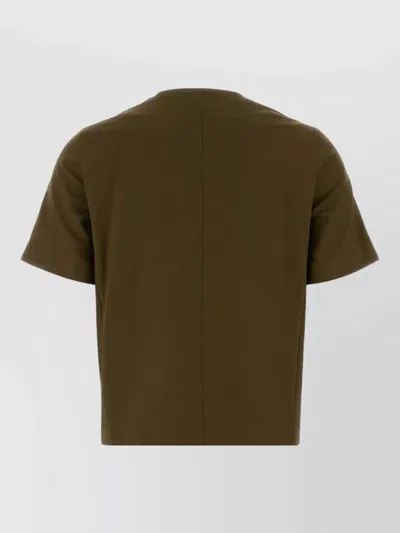 Max Mara Stretch Cotton Zanzara Blouse Short Sleeve In Brown