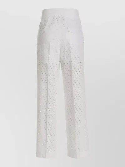 Nude High Waist Jeans Buttons Back Pocket In White