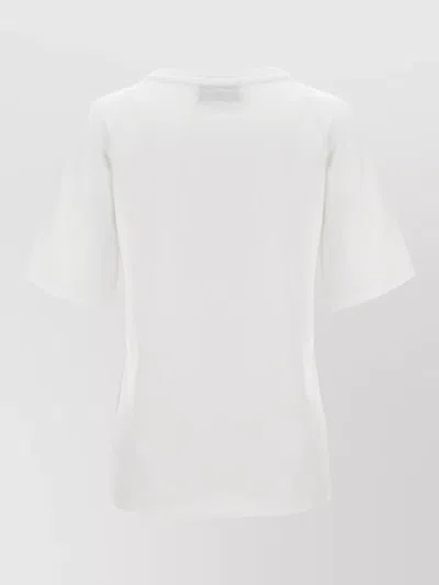 Le Twins Gianna V Neck Short Sleeve Top In White