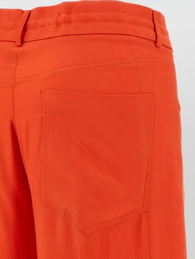 Nude Viscose Pants Tailored Belt Loops Pockets In Orange