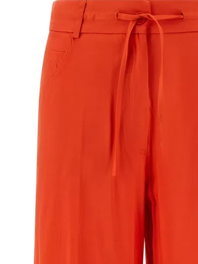 Nude Viscose Pants Tailored Belt Loops Pockets In Orange