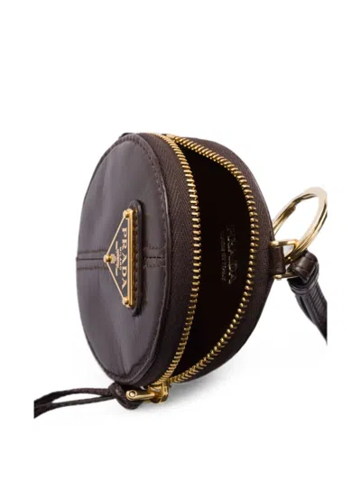 Prada Leather Mini-pouch In Brown