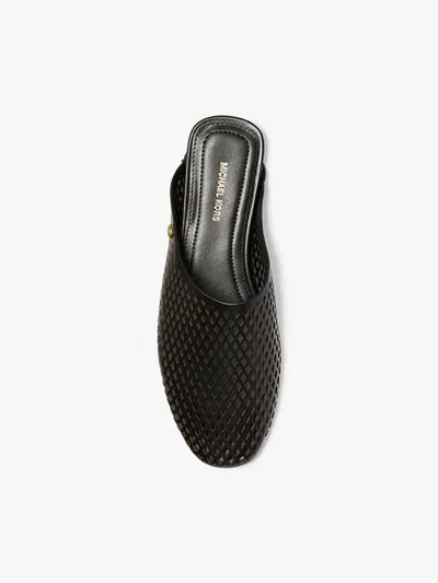 Michael Kors Cady Perforated Leather Mules In Black