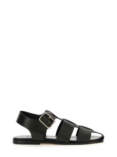 Aeyde Buckle Fastened Cut Out Sandals In Black