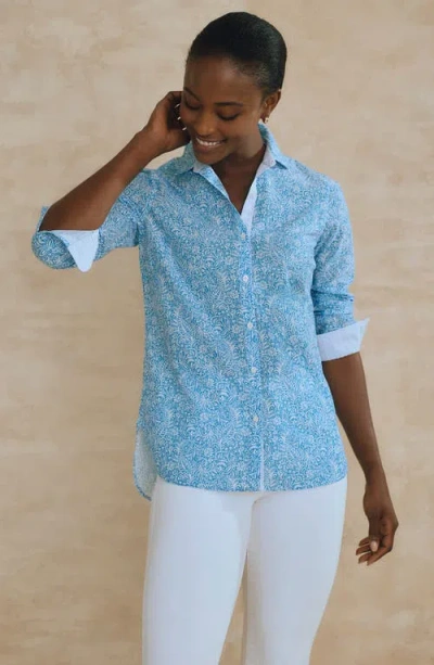 J.mclaughlin Jmclaughlin Britt Button Front Shirt In Blue