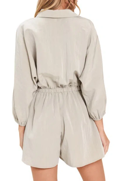 Flying Tomato Solid Romper In Stone
