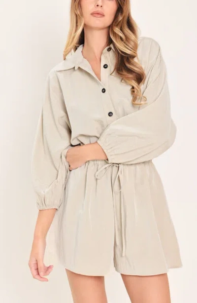 Flying Tomato Solid Romper In Stone