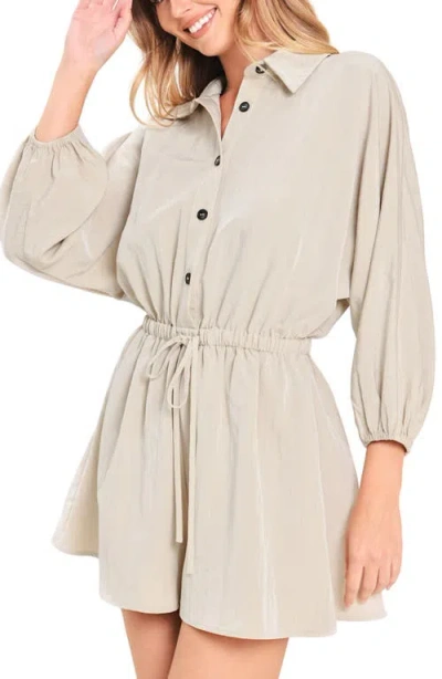 Flying Tomato Solid Romper In Stone