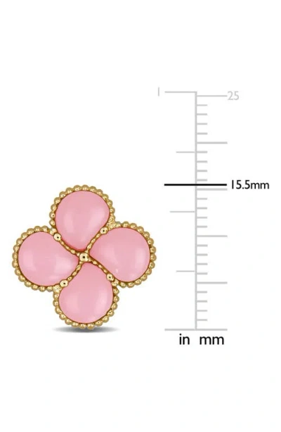 Delmar Lab Created Pink Opal Stud Earrings In Pink