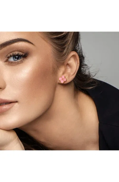 Delmar Lab Created Pink Opal Stud Earrings In Pink