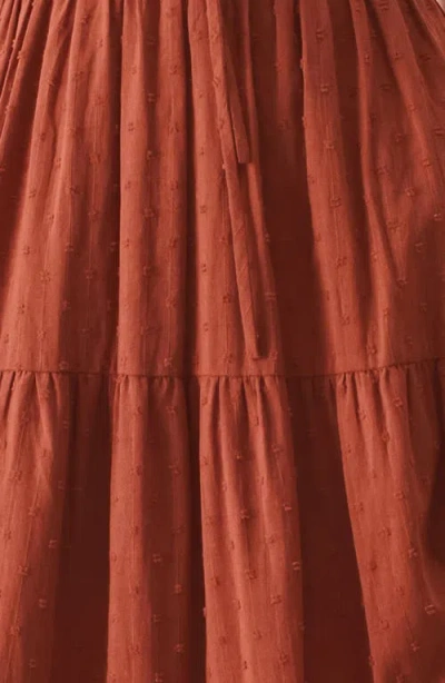 Freemarket Solid Cotton Maxi Dress In Rust