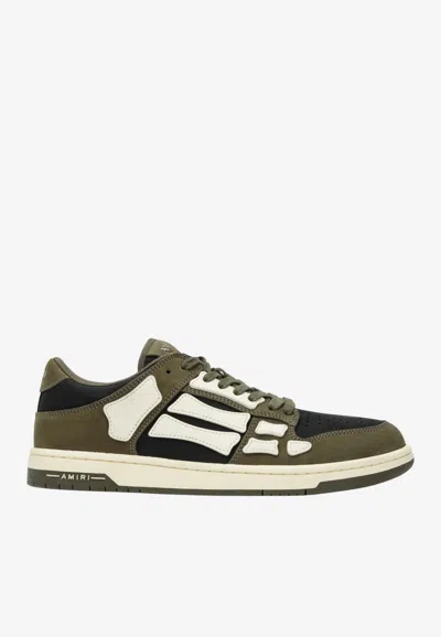 Amiri Panel Sneakers Rubber Sole Low Top In Green